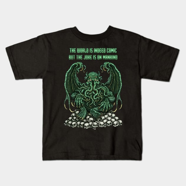 Laughing Cthulhu - Azhmodai 22 Kids T-Shirt by azhmodai